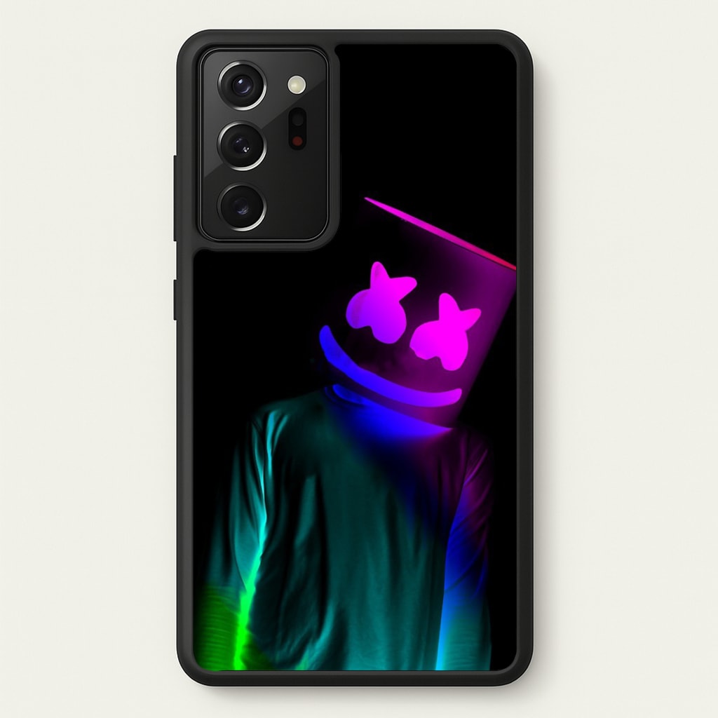 White Helmet DJ In Lights - Marshmello Phone Case for Galaxy Note 20 Ultra