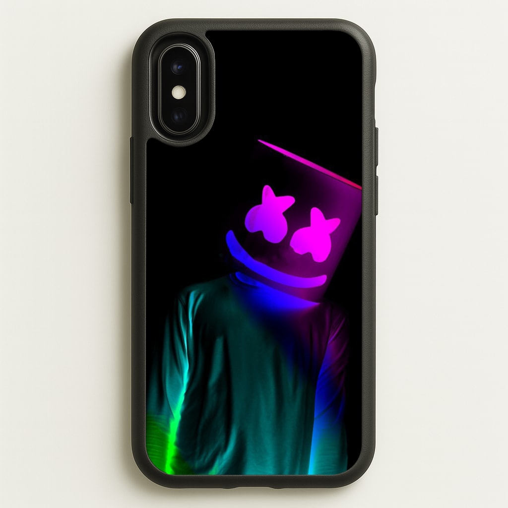 White Helmet DJ In Lights - Marshmello Phone Case for iPhone X / XS