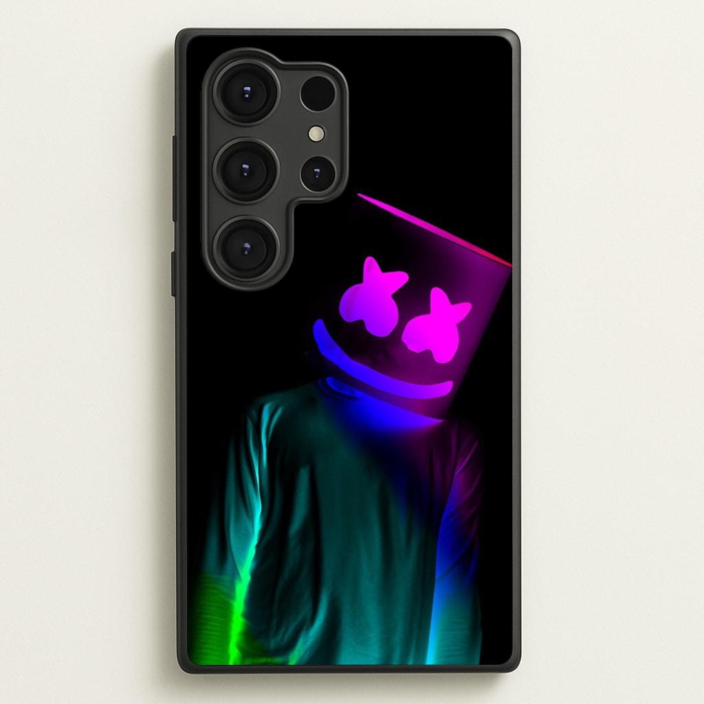 White Helmet DJ In Lights - Marshmello Phone Case for Galaxy S25 Ultra