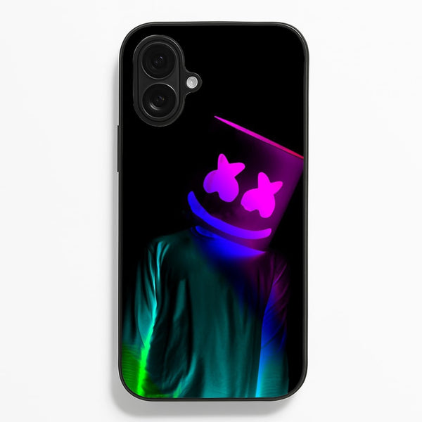 White Helmet DJ In Lights - Marshmello Phone Case for iPhone 16 Plus