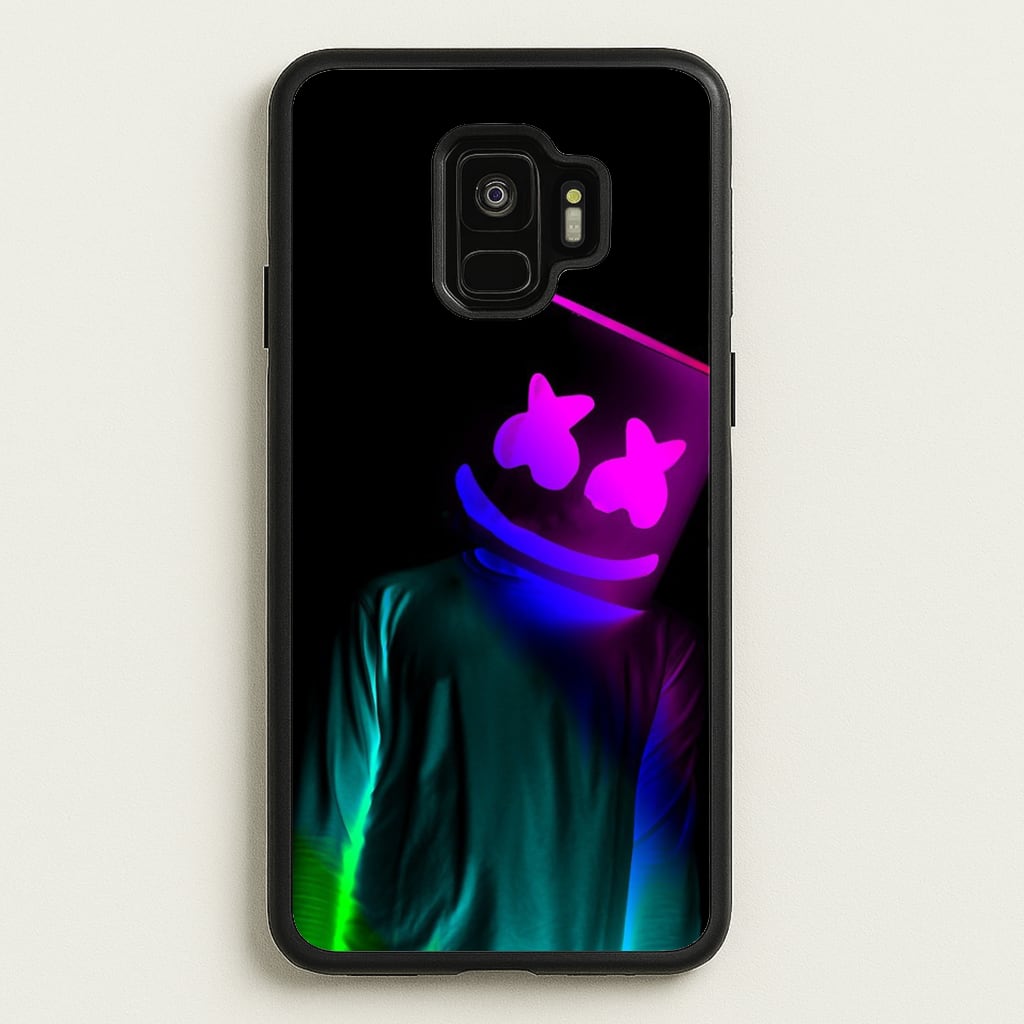 White Helmet DJ In Lights - Marshmello Phone Case for Galaxy S9