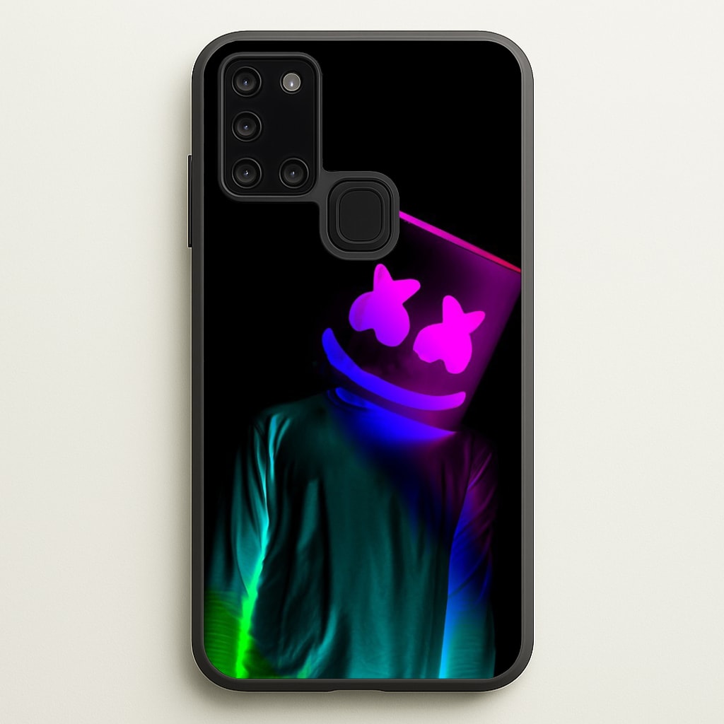 White Helmet DJ In Lights - Marshmello Phone Case for Galaxy A21s