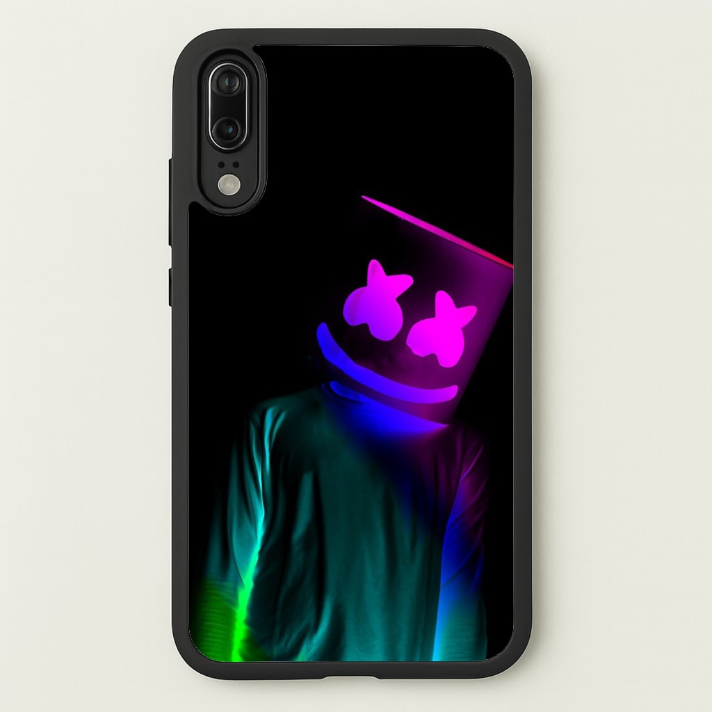 White Helmet DJ In Lights - Marshmello Phone Case for Huawei P20