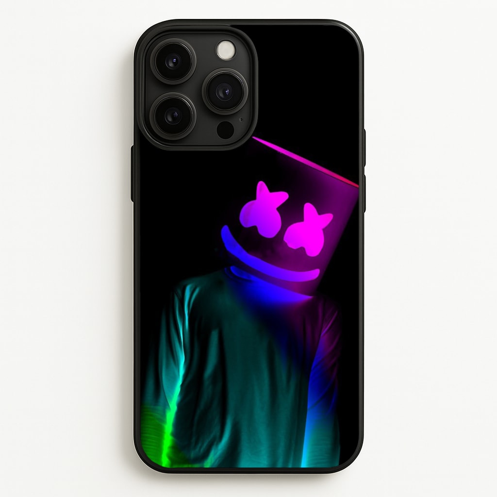 White Helmet DJ In Lights - Marshmello Phone Case for iPhone 13 Pro Max
