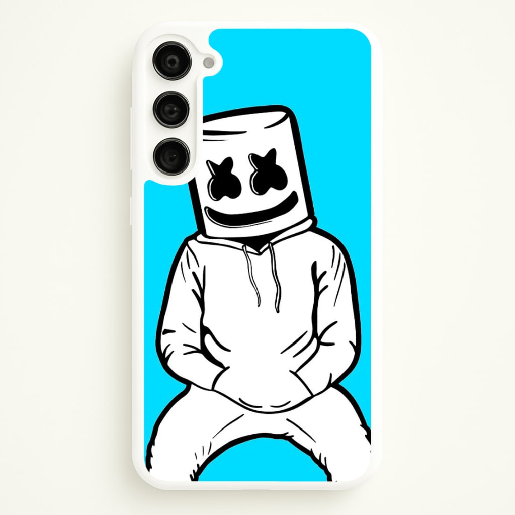 Blue White Helmet DJ - Marshmello Phone Case for Galaxy S23