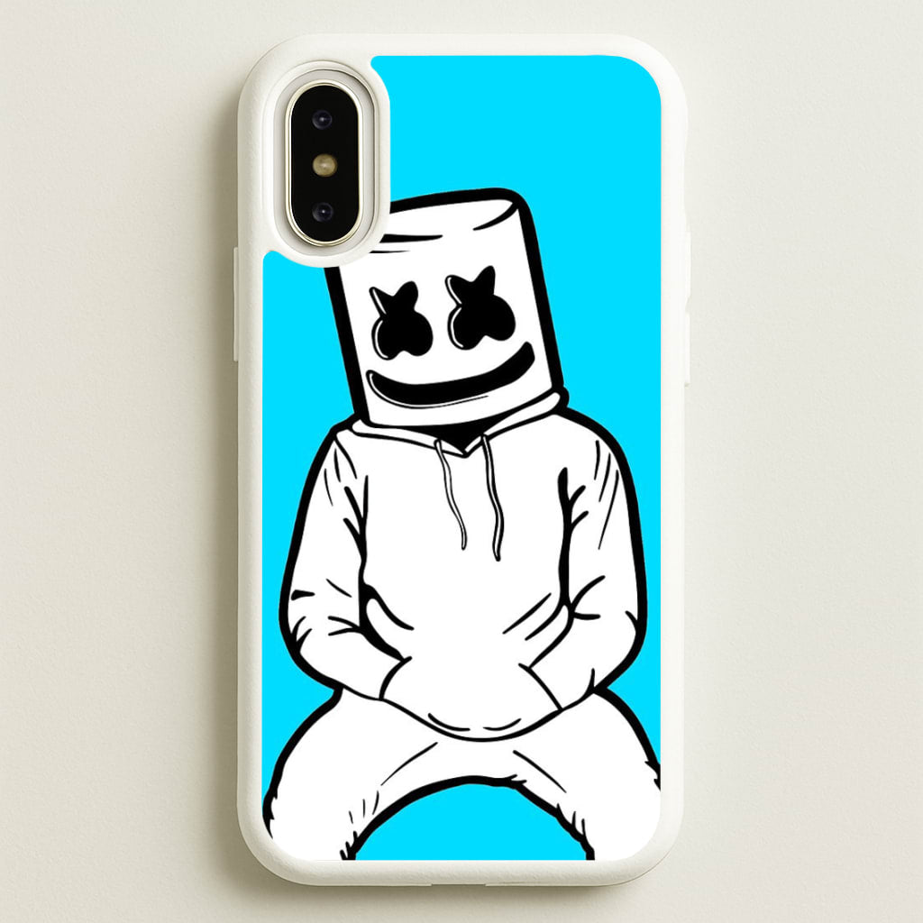 Blue White Helmet DJ - Marshmello Phone Case for iPhone X / XS