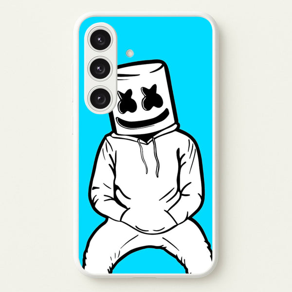 Blue White Helmet DJ - Marshmello Phone Case for Galaxy S24
