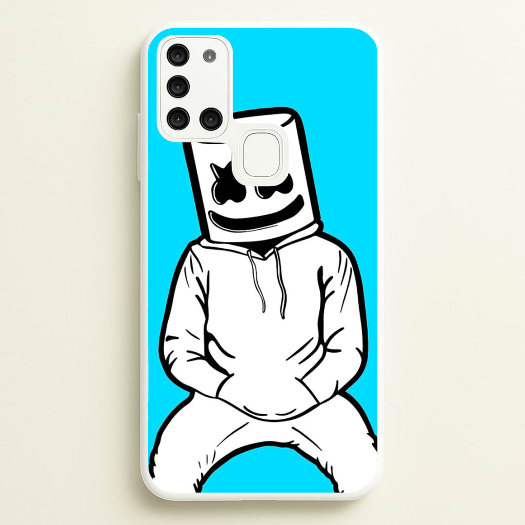 Blue White Helmet DJ - Marshmello Phone Case for Galaxy A21s