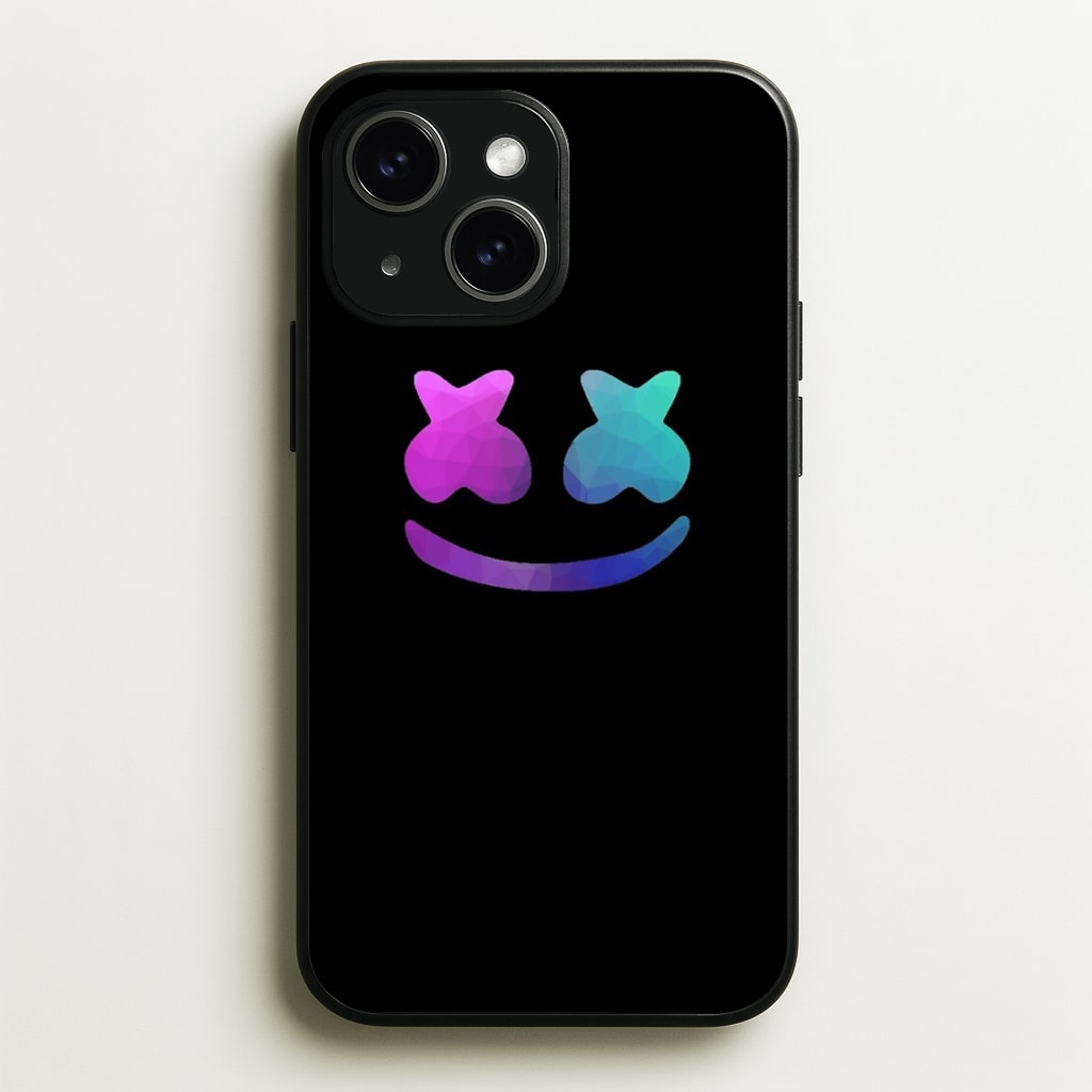 Black White Helmet DJ - Marshmello Phone Case for iPhone 15 Plus