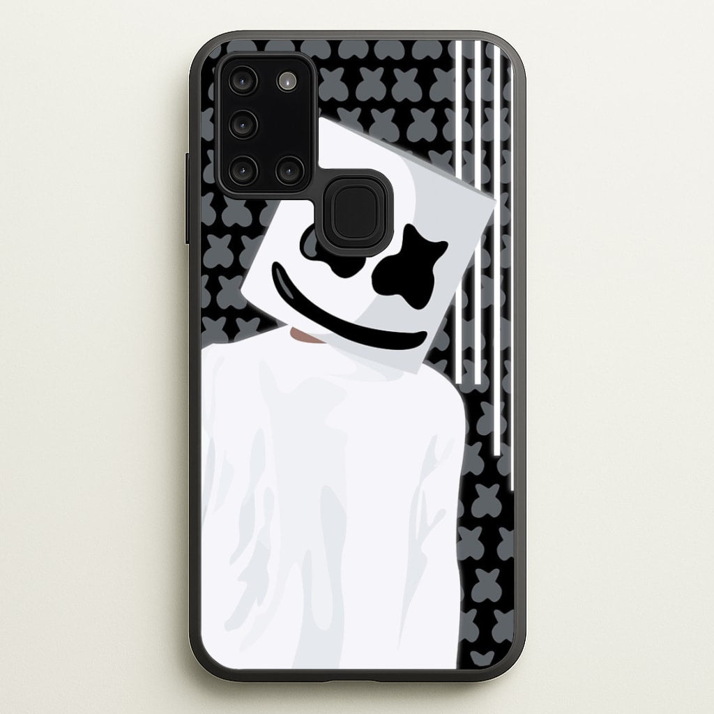 Stars And Stripes - White Helmet DJ - Marshmello Phone Case for Galaxy A21s