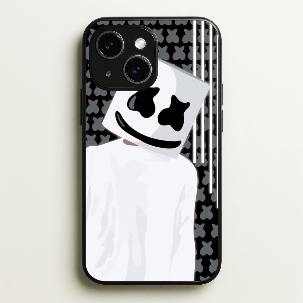 Stars And Stripes - White Helmet DJ - Marshmello Phone Case for iPhone 15 Plus