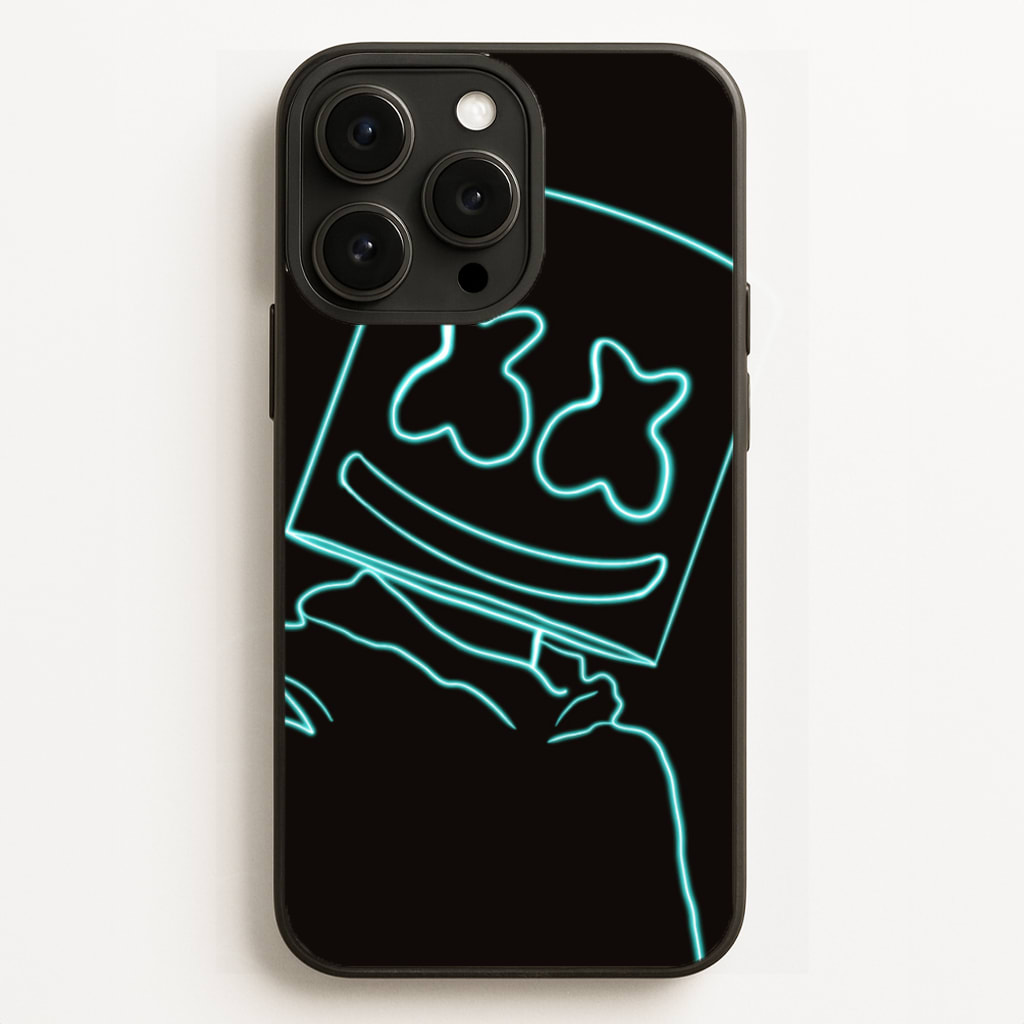 Black White Helmet DJ Neon - Marshmello Phone Case for iPhone 16 Pro Max