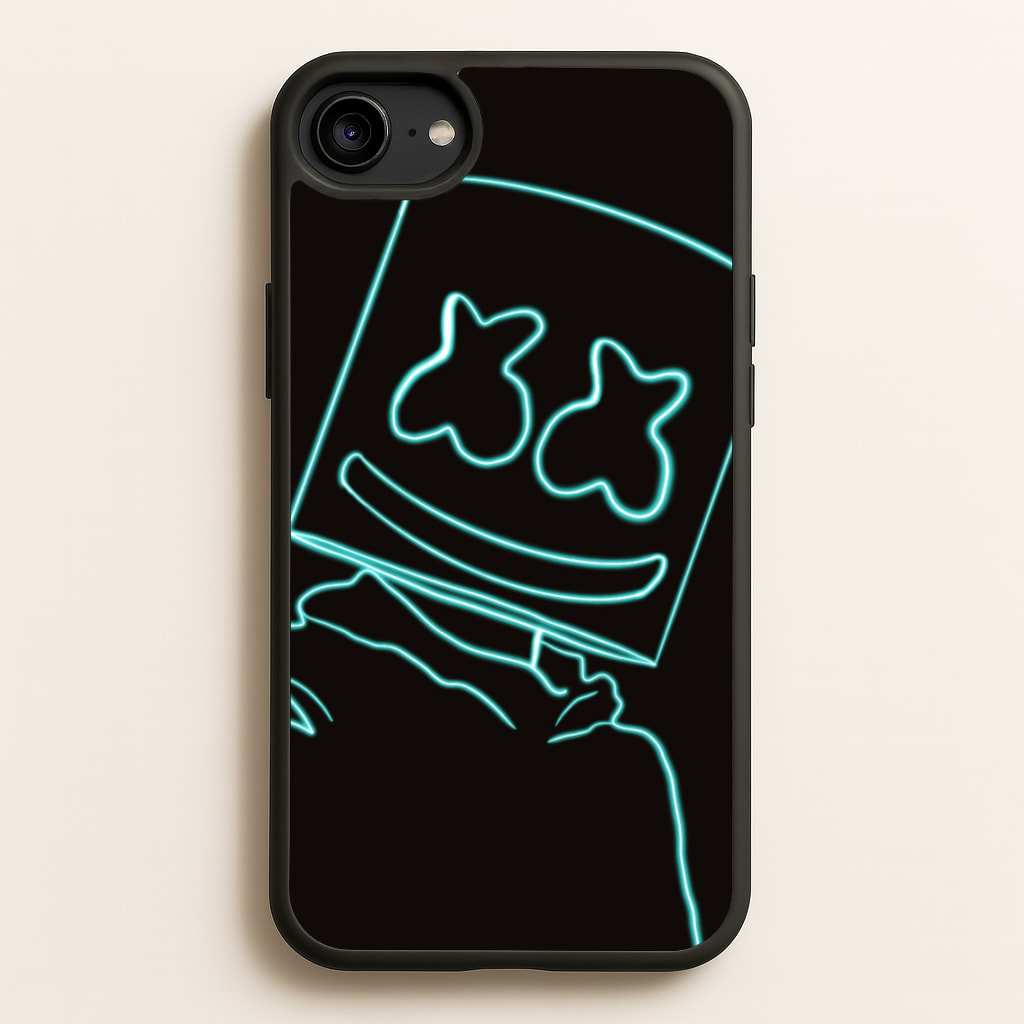 Black White Helmet DJ Neon - Marshmello Phone Case for iPhone 6 / 7 / 8 / SE