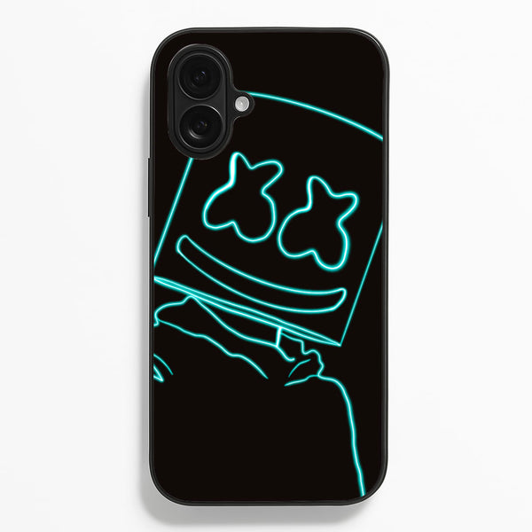 Black White Helmet DJ Neon - Marshmello Phone Case for iPhone 16 Plus