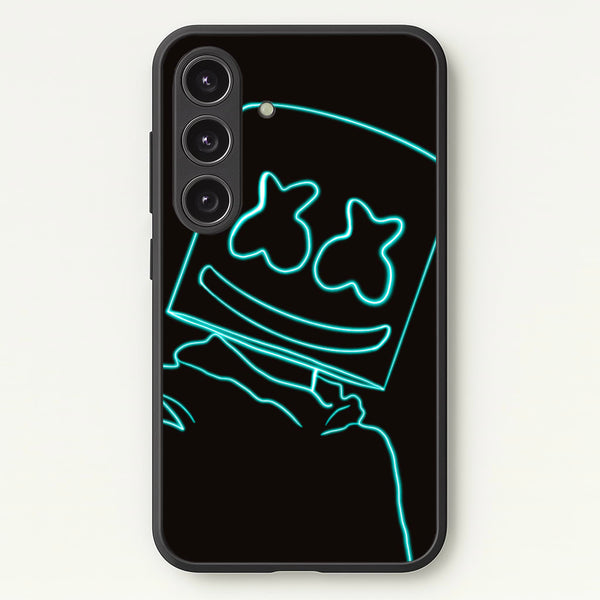 Black White Helmet DJ Neon - Marshmello Phone Case for Galaxy S24FE