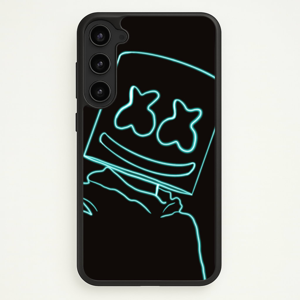 Black White Helmet DJ Neon - Marshmello Phone Case for Galaxy S23 Plus