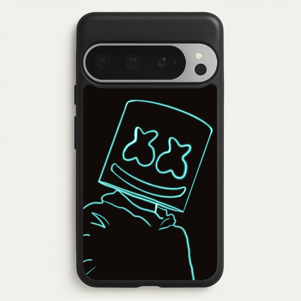 Black White Helmet DJ Neon - Marshmello Phone Case for Google Pixel 9 Pro XL