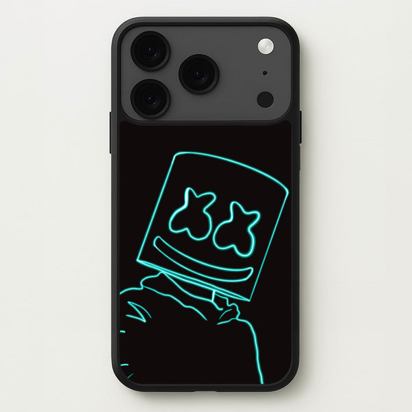 Black White Helmet DJ Neon Phone Case for iPhone 17 Pro