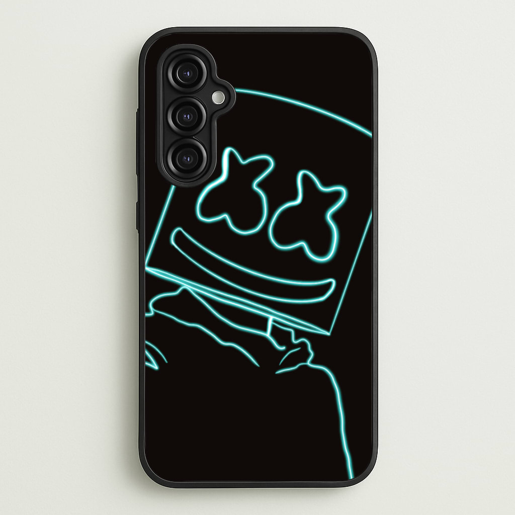 Black White Helmet DJ Neon - Marshmello Phone Case for Galaxy A14