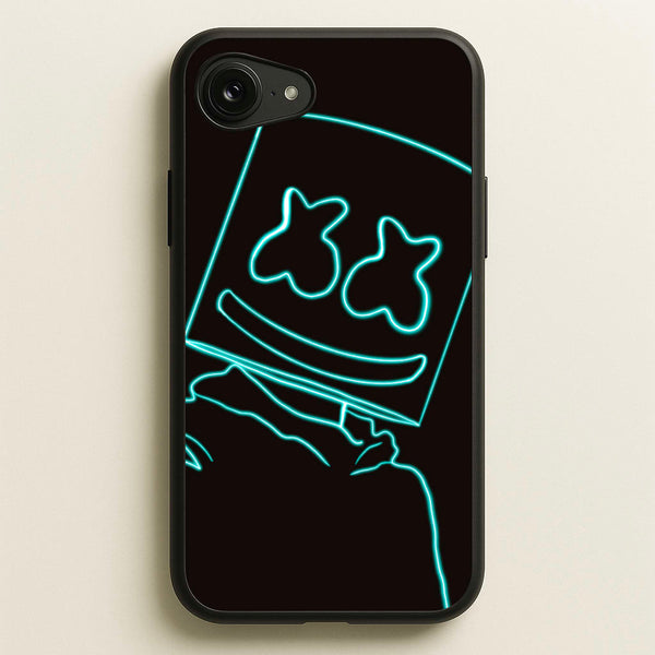Black White Helmet DJ Neon - Marshmello Phone Case for iPhone 16e