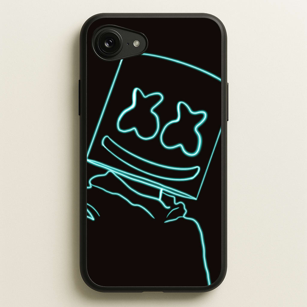 Black White Helmet DJ Neon - Marshmello Phone Case for iPhone 16e