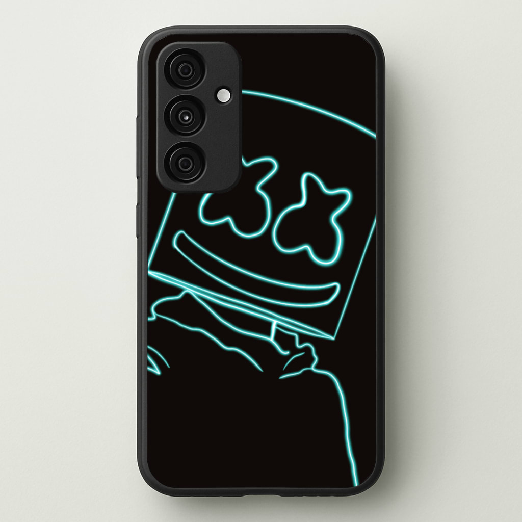 Black White Helmet DJ Neon - Marshmello Phone Case for Galaxy A15