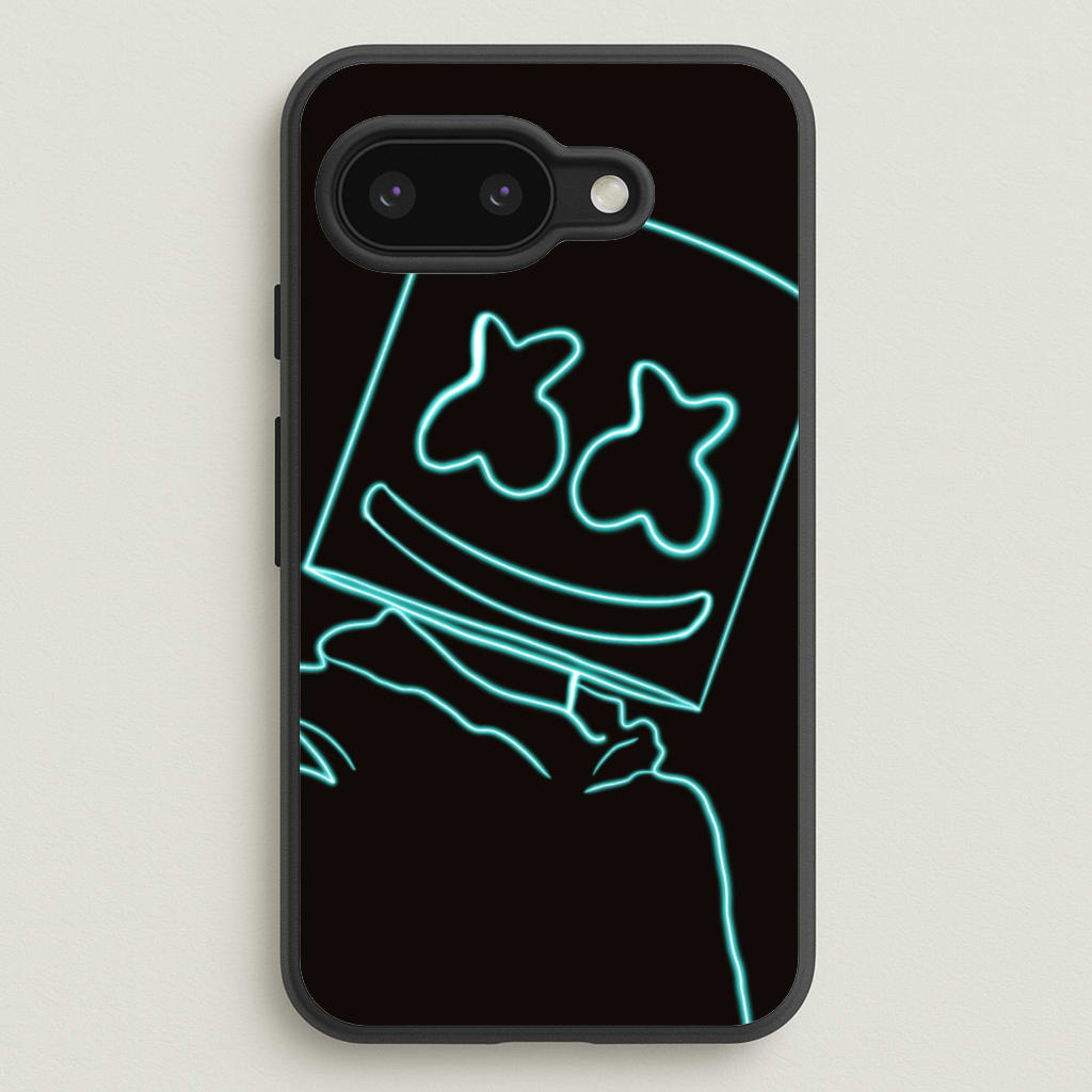 Black White Helmet DJ Neon - Marshmello Phone Case for Google Pixel 9a