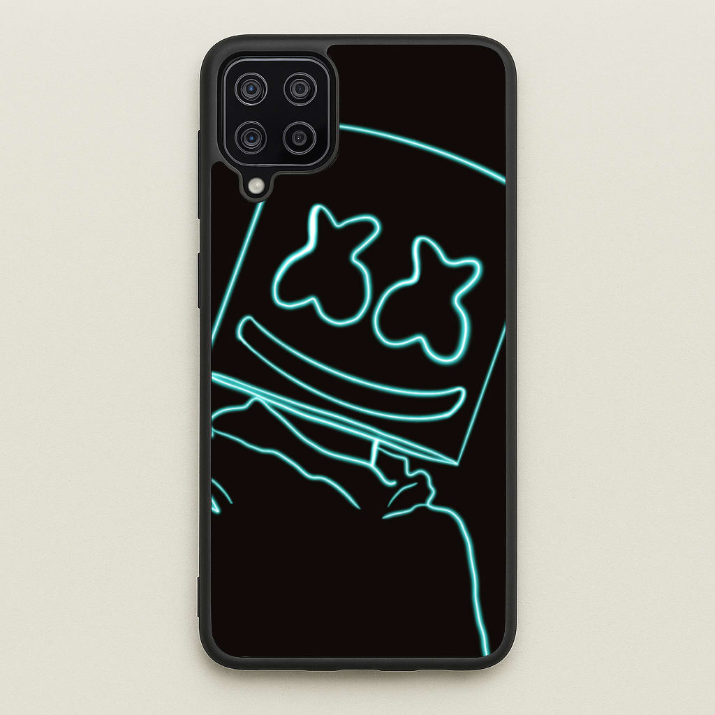 Black White Helmet DJ Neon - Marshmello Phone Case for Galaxy A12