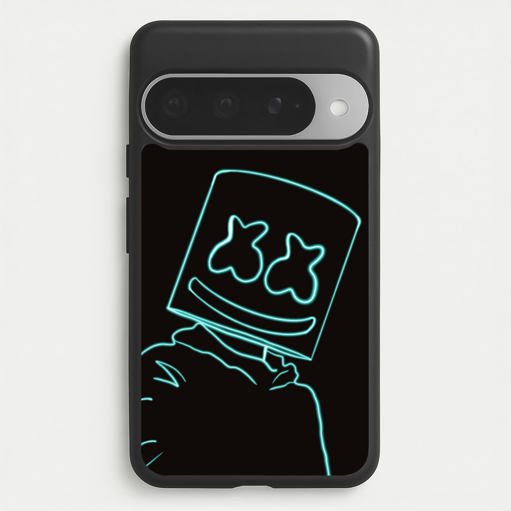 Black White Helmet DJ Neon Phone Case for Google Pixel 10 Pro XL