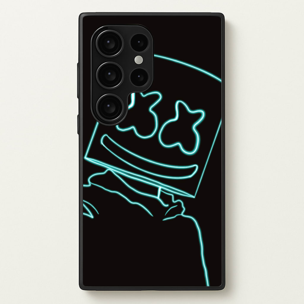 Black White Helmet DJ Neon - Marshmello Phone Case for Galaxy S24 Ultra
