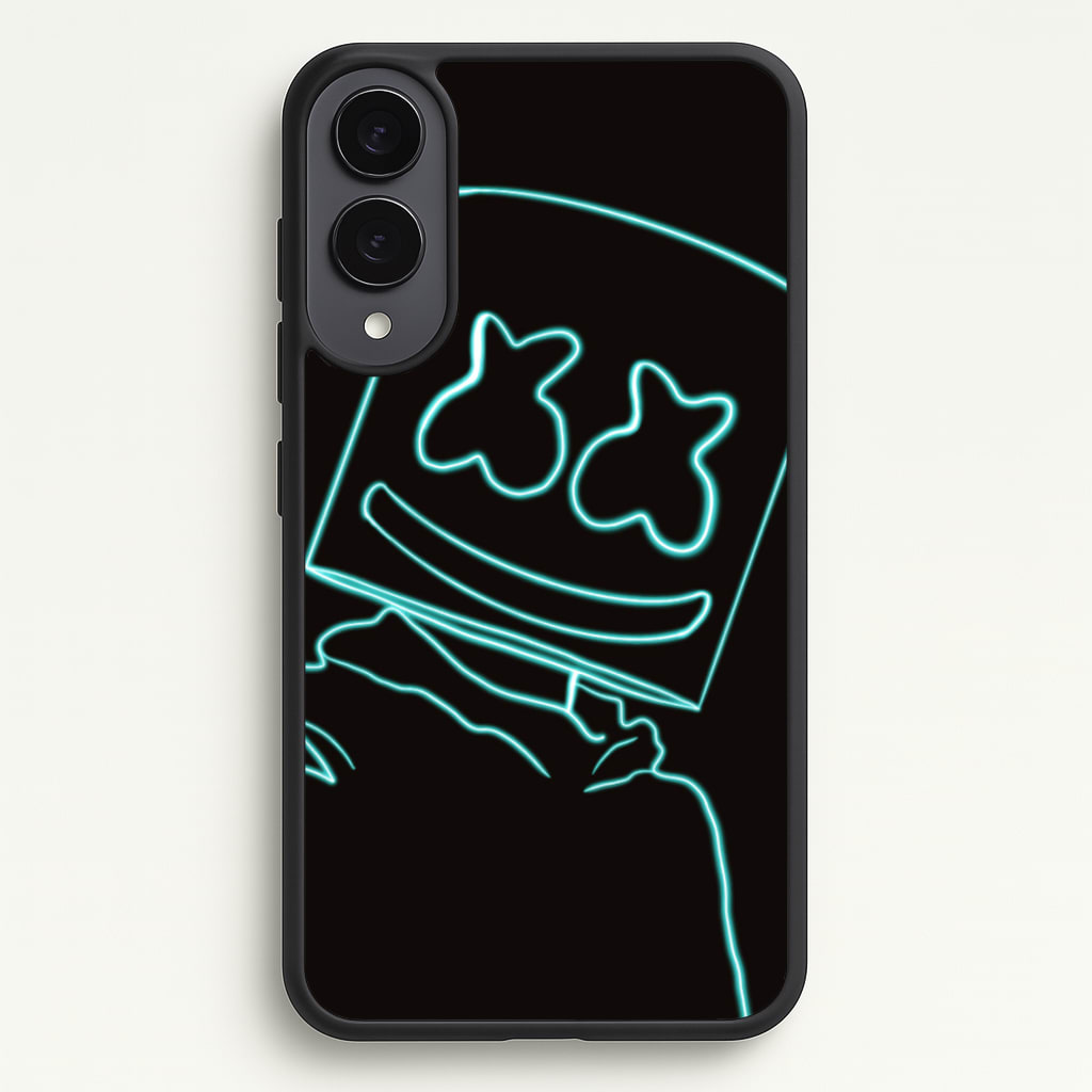 Black White Helmet DJ Neon - Marshmello Phone Case for Galaxy S25 Edge