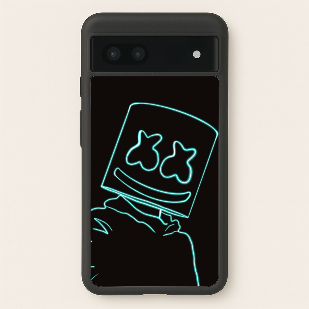 Black White Helmet DJ Neon - Marshmello Phone Case for Google Pixel 7a
