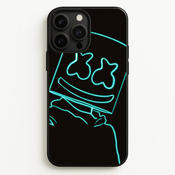 Black White Helmet DJ Neon - Marshmello Phone Case for iPhone 13 Pro Max
