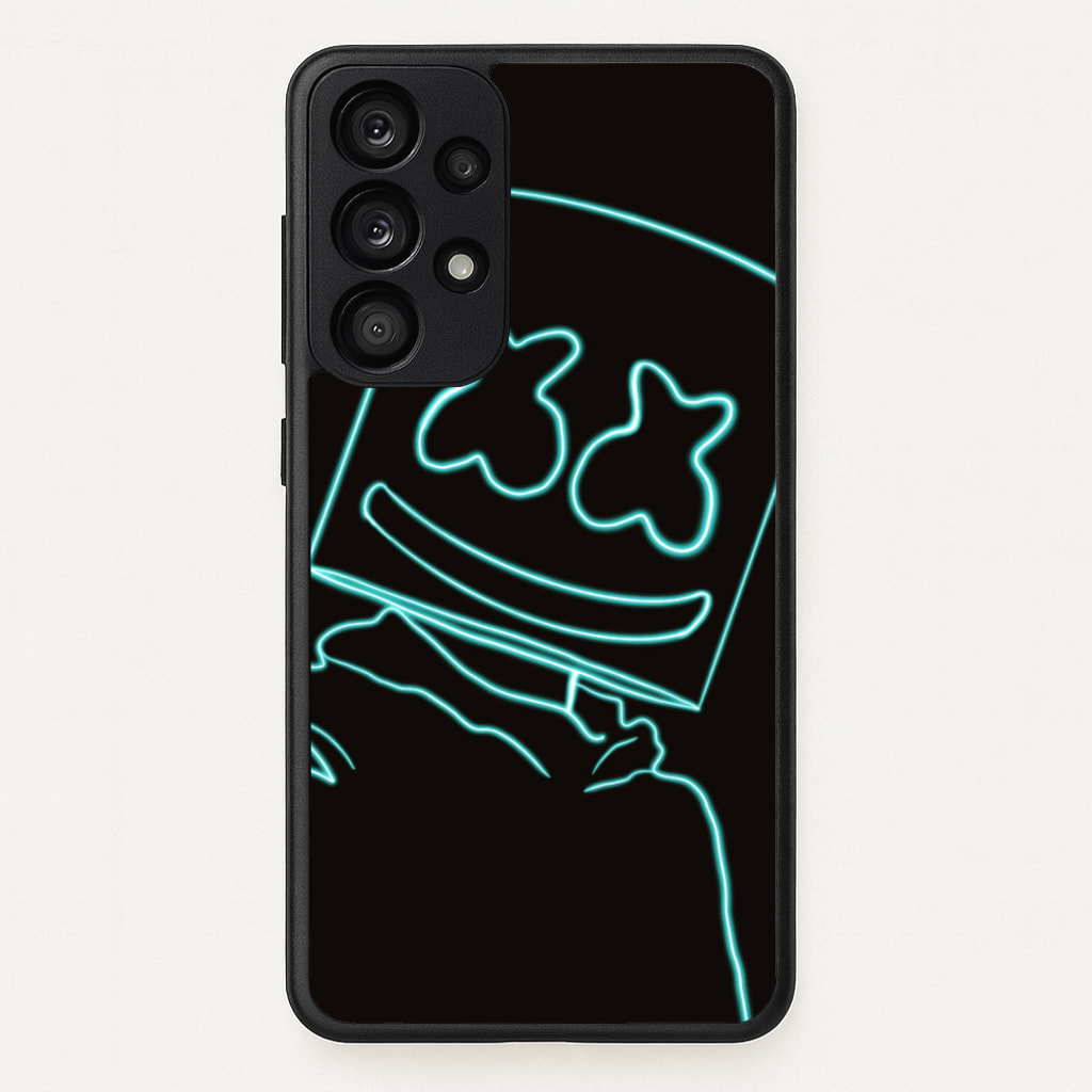 Black White Helmet DJ Neon - Marshmello Phone Case for Galaxy A53