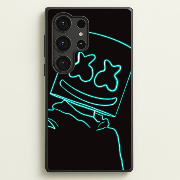 Black White Helmet DJ Neon - Marshmello Phone Case for Galaxy S25 Ultra