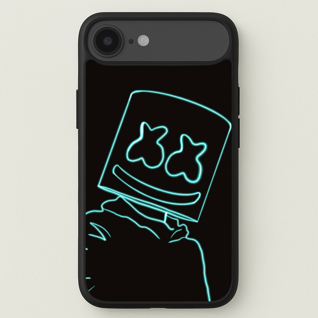 Black White Helmet DJ Neon Phone Case for iPhone 17 Air