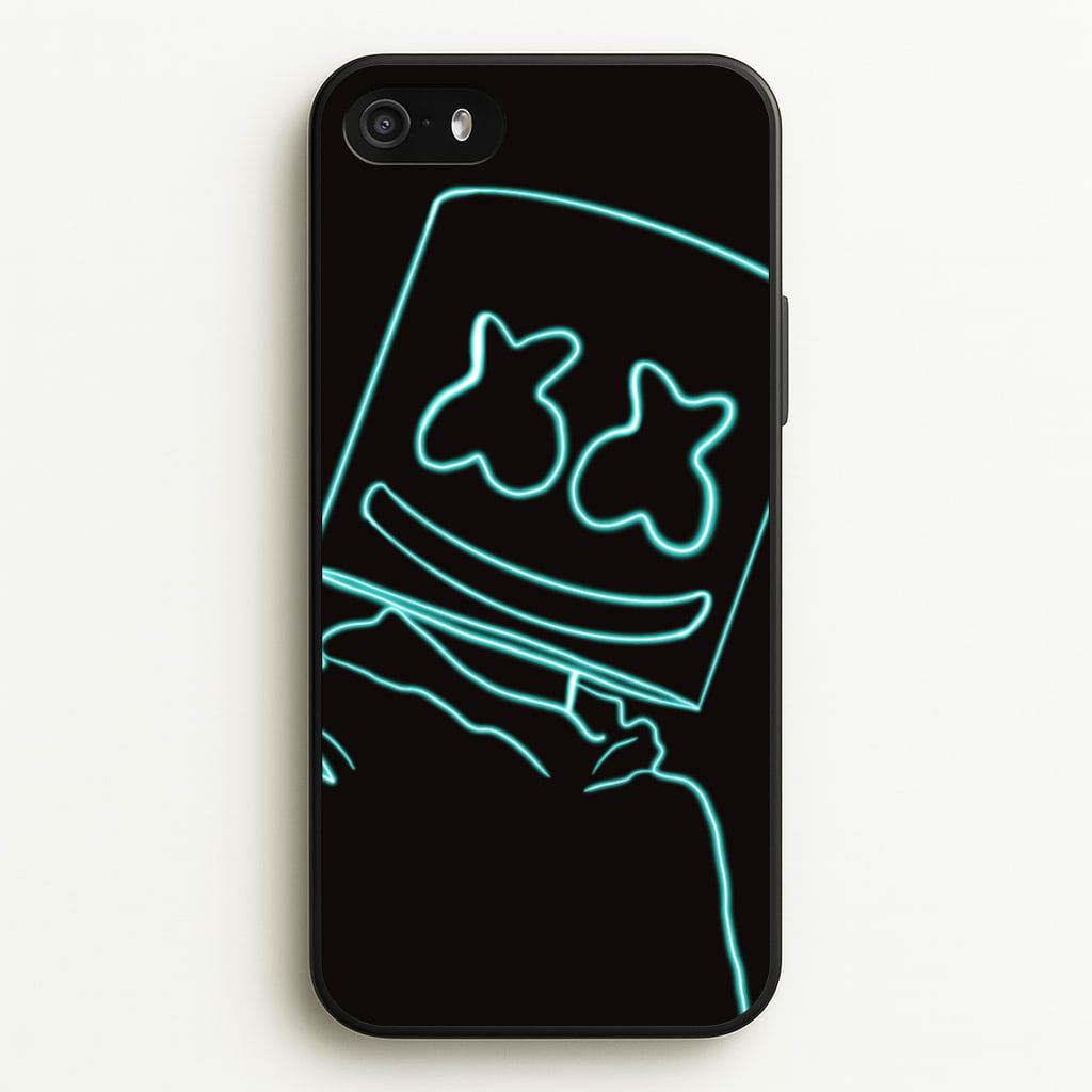 Black White Helmet DJ Neon - Marshmello Phone Case for iPhone 5 / 5s / SE 2016