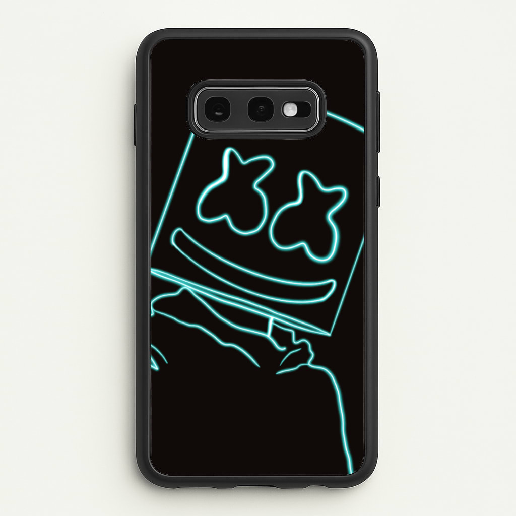 Black White Helmet DJ Neon - Marshmello Phone Case for Galaxy S10e