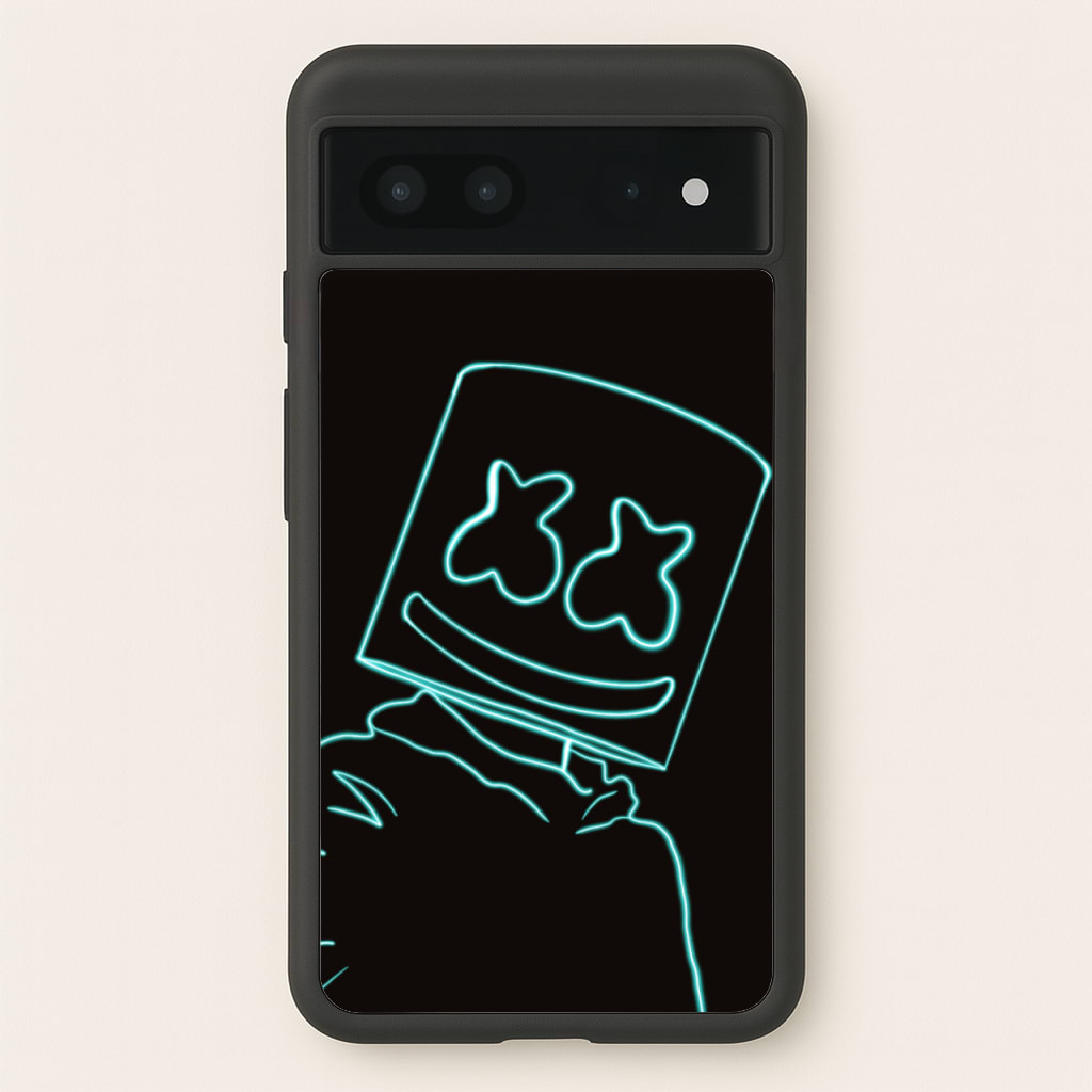 Black White Helmet DJ Neon - Marshmello Phone Case for Google Pixel 7