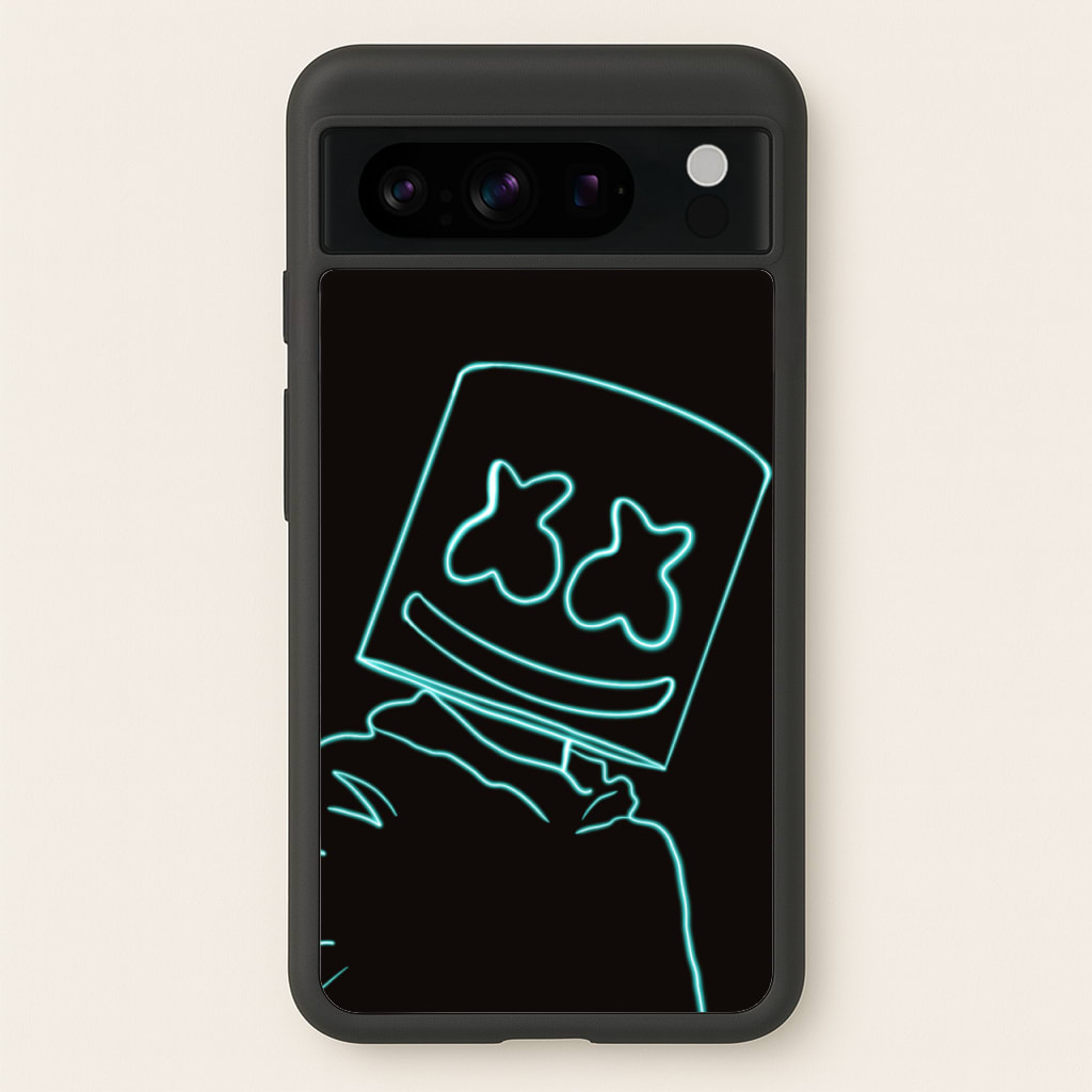 Black White Helmet DJ Neon - Marshmello Phone Case for Google Pixel 8 Pro
