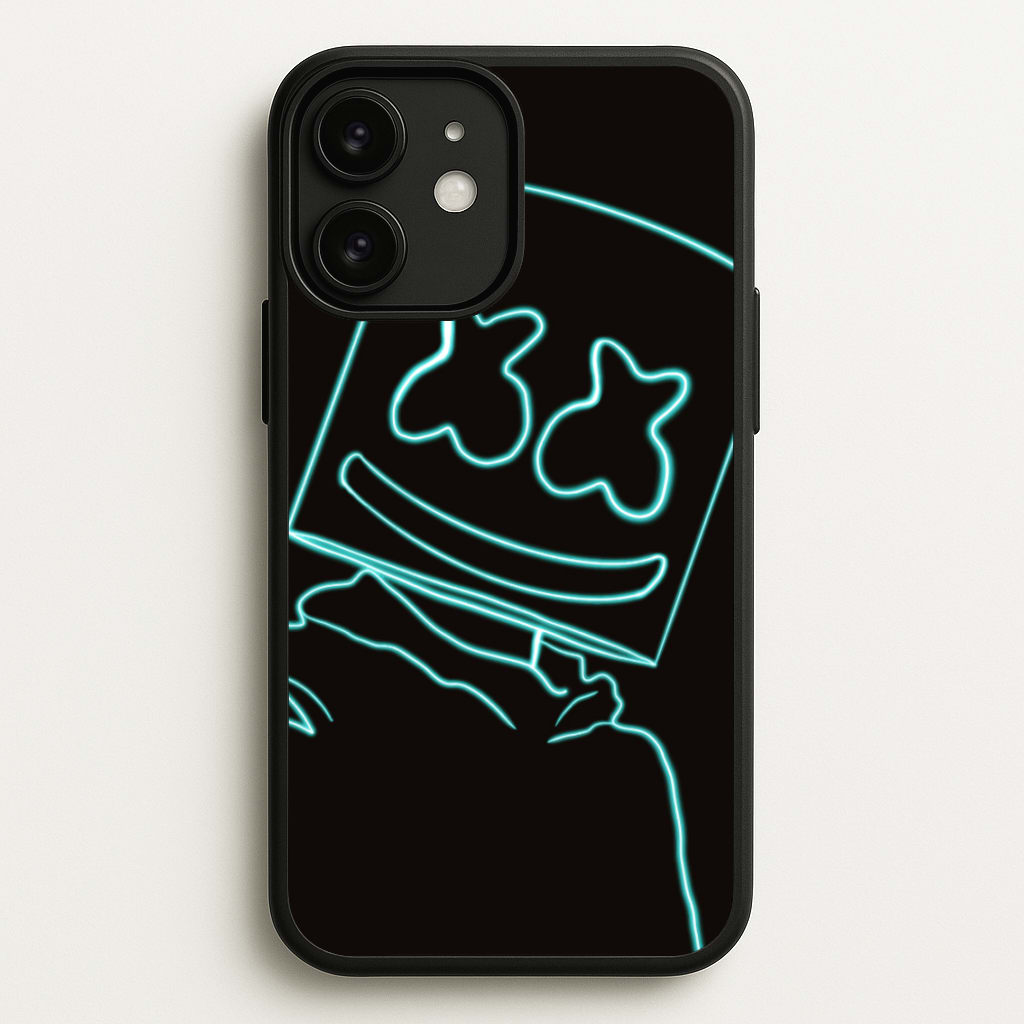 Black White Helmet DJ Neon - Marshmello Phone Case for iPhone 11