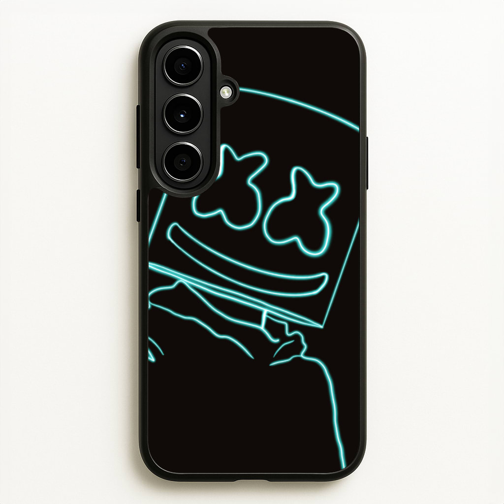 Black White Helmet DJ Neon - Marshmello Phone Case for Galaxy A56