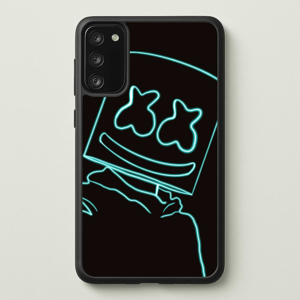 Black White Helmet DJ Neon - Marshmello Phone Case for Galaxy S20