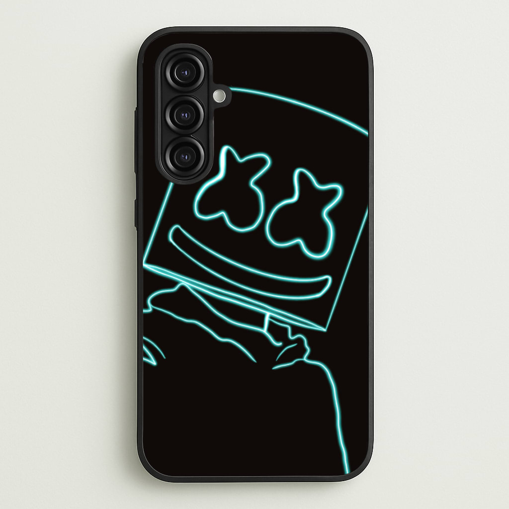 Black White Helmet DJ Neon - Marshmello Phone Case for Galaxy A16