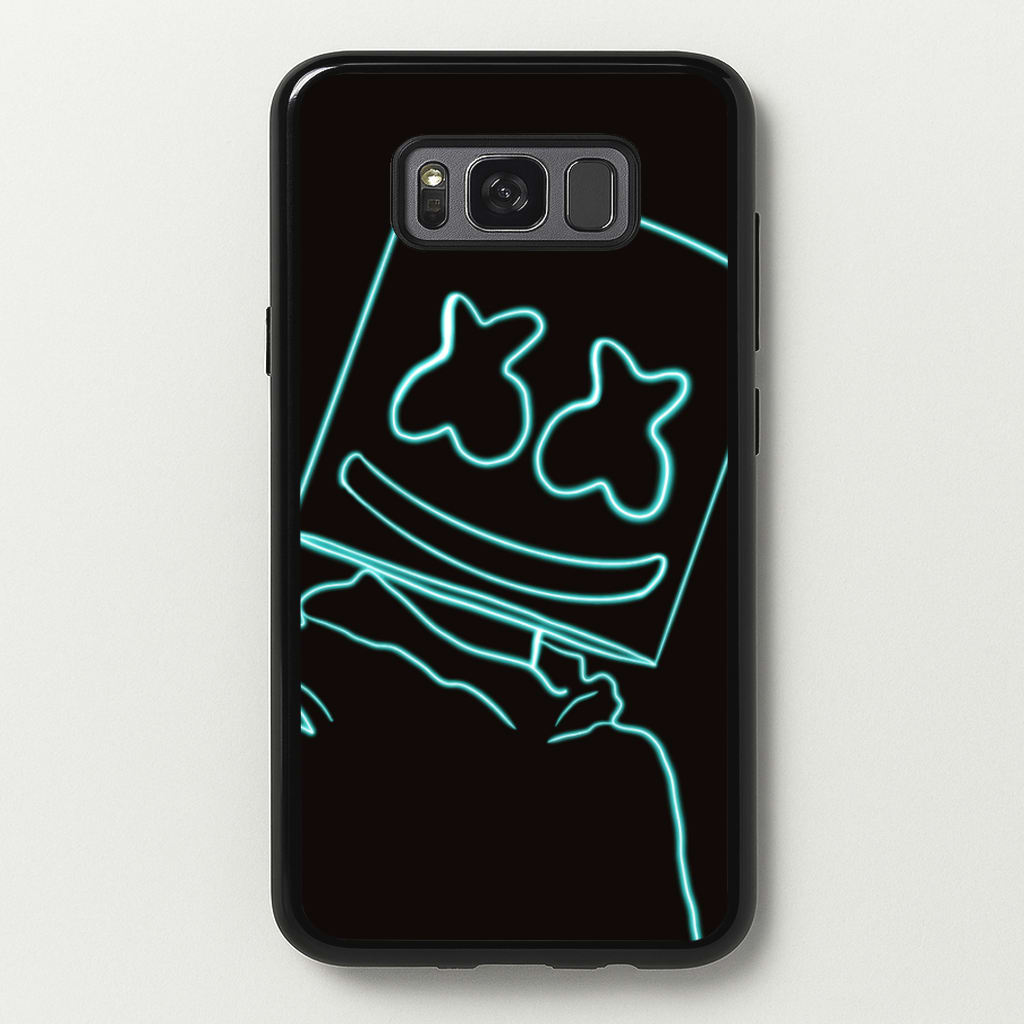 Black White Helmet DJ Neon - Marshmello Phone Case for Galaxy S8