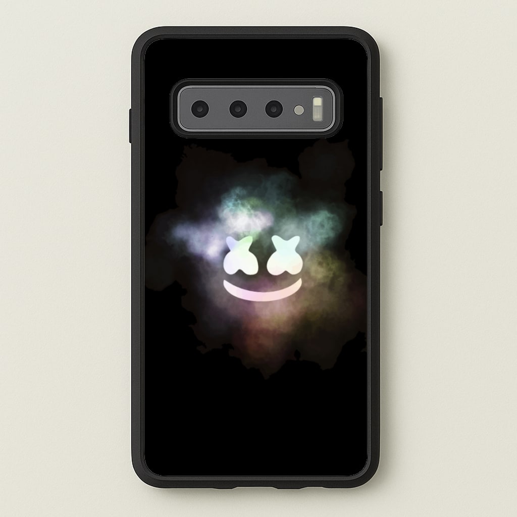 Black White Helmet DJ Smoke - Marshmello Phone Case for Galaxy S10 Plus
