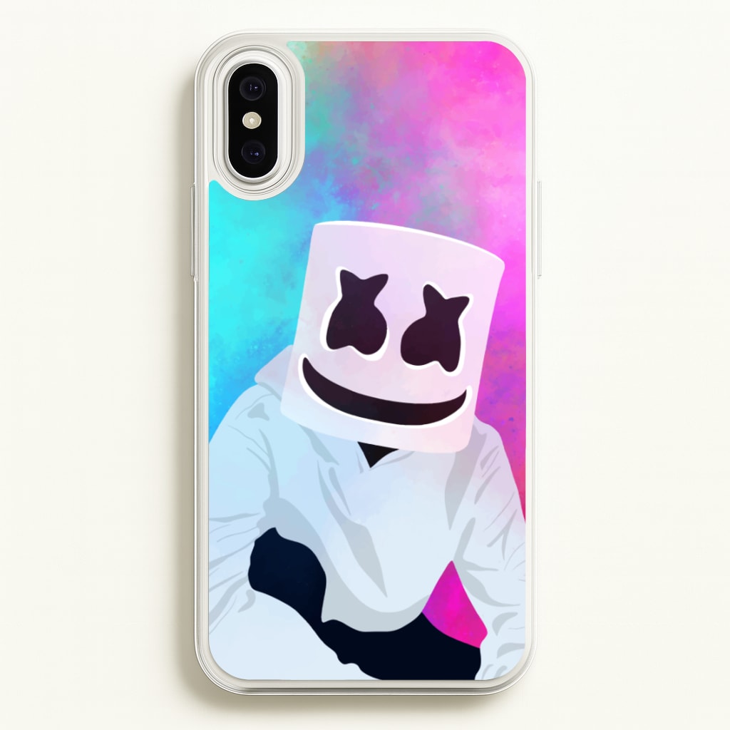 Rainbow White Helmet DJ - Marshmello Phone Case for iPhone XS Max