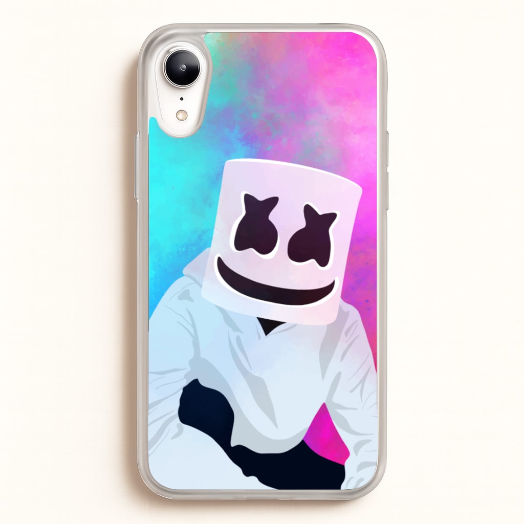 Rainbow White Helmet DJ - Marshmello Phone Case for iPhone XR