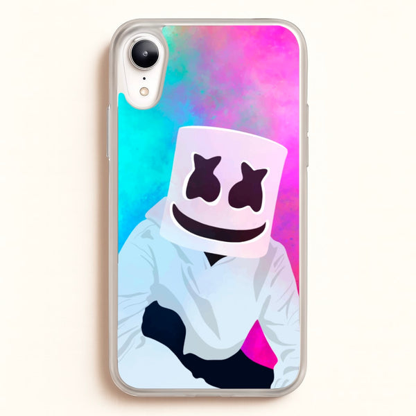 Rainbow White Helmet DJ - Marshmello Phone Case for iPhone XR