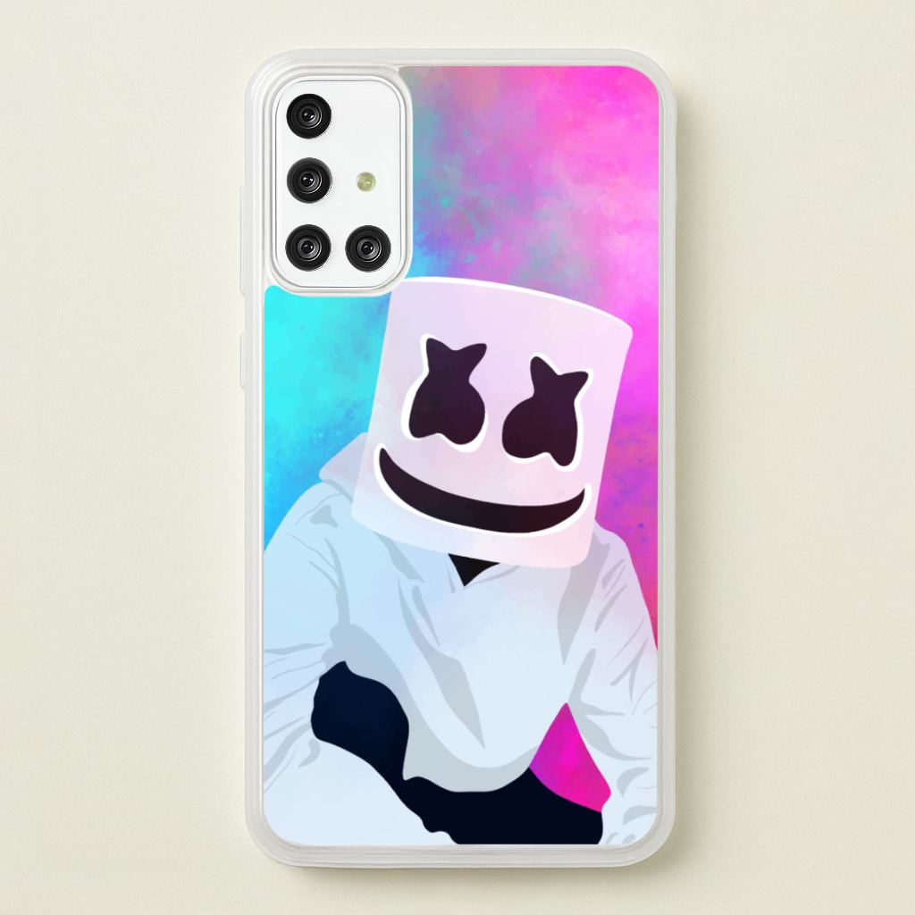 Rainbow White Helmet DJ - Marshmello Phone Case for Galaxy A71